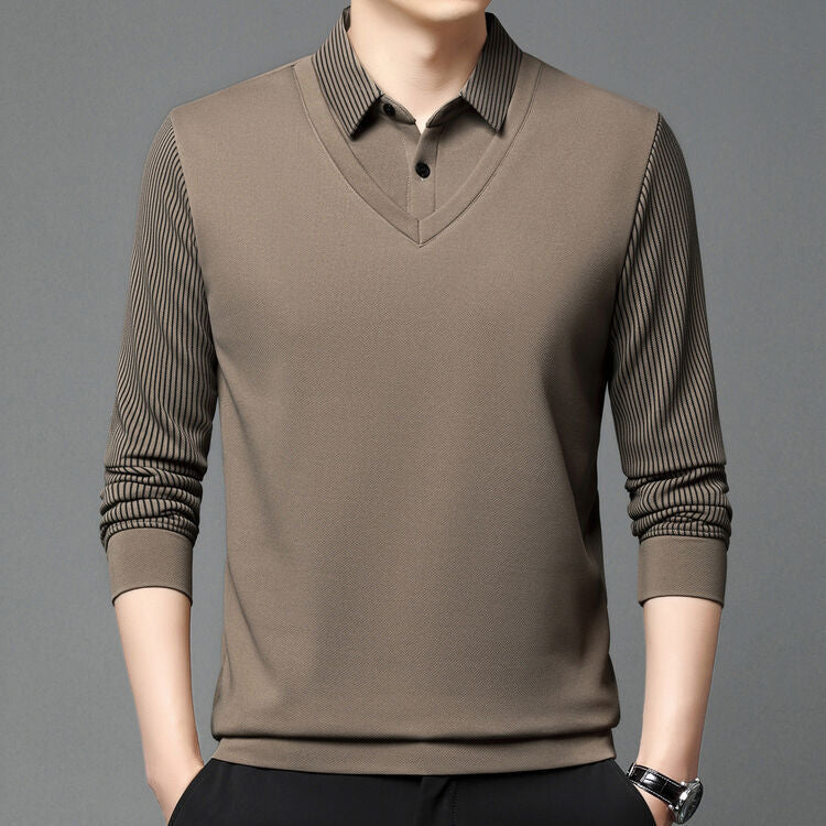 City Striped Layered Shirt Top